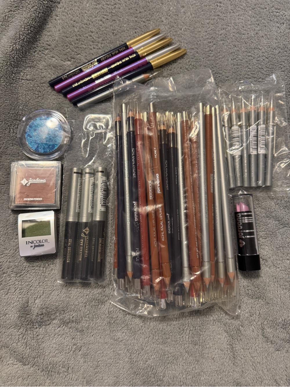 Jordana Assorted Eye Liners & Pencils - Brown, Black, Pink, Green, Silver